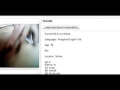 सर्बियन-लड़की बिल्ली chatroulette पर खेलने