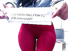 Cameltoe लेगिंग लाल claudiahotpants